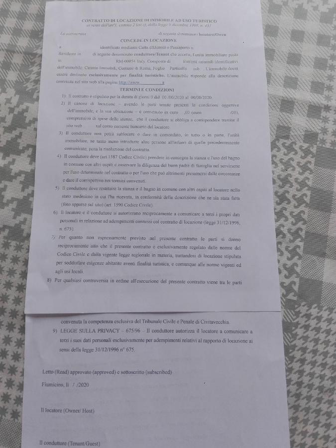 פיומיצ'ינו A Santy'S Rooms-Bagnocondiviso Sharedboth Room2Piano-No Lift-3Chilom A Piedi Xaeroporto-A Pagamento Shuttle Air Condizextra Bed Extrabed For A Fee-3 Minuti Bus Xfieradiroma-10 Minutes Stop Bus To Rome In50 Minutes Trafficpermitting Are You To Rome מראה חיצוני תמונה